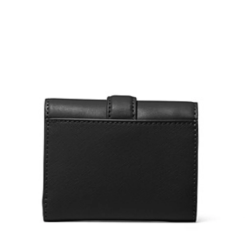 MICHAEL KORS Carmen Medium Faux Leather Wallet BLACK COLOR